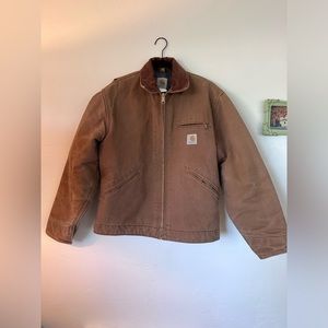 Vintage CARHARTT J01 Detroit Jacket Large 48 USA Union Made Blanket Lined Brown